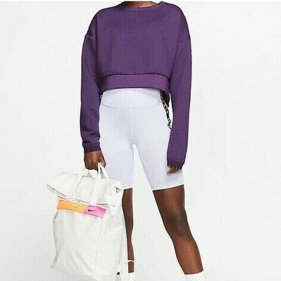 Nike City Ready Fleece Sweatshirt Womens M Swoosh Cropped Pullover Sporty NWT - Picture 8 of 8